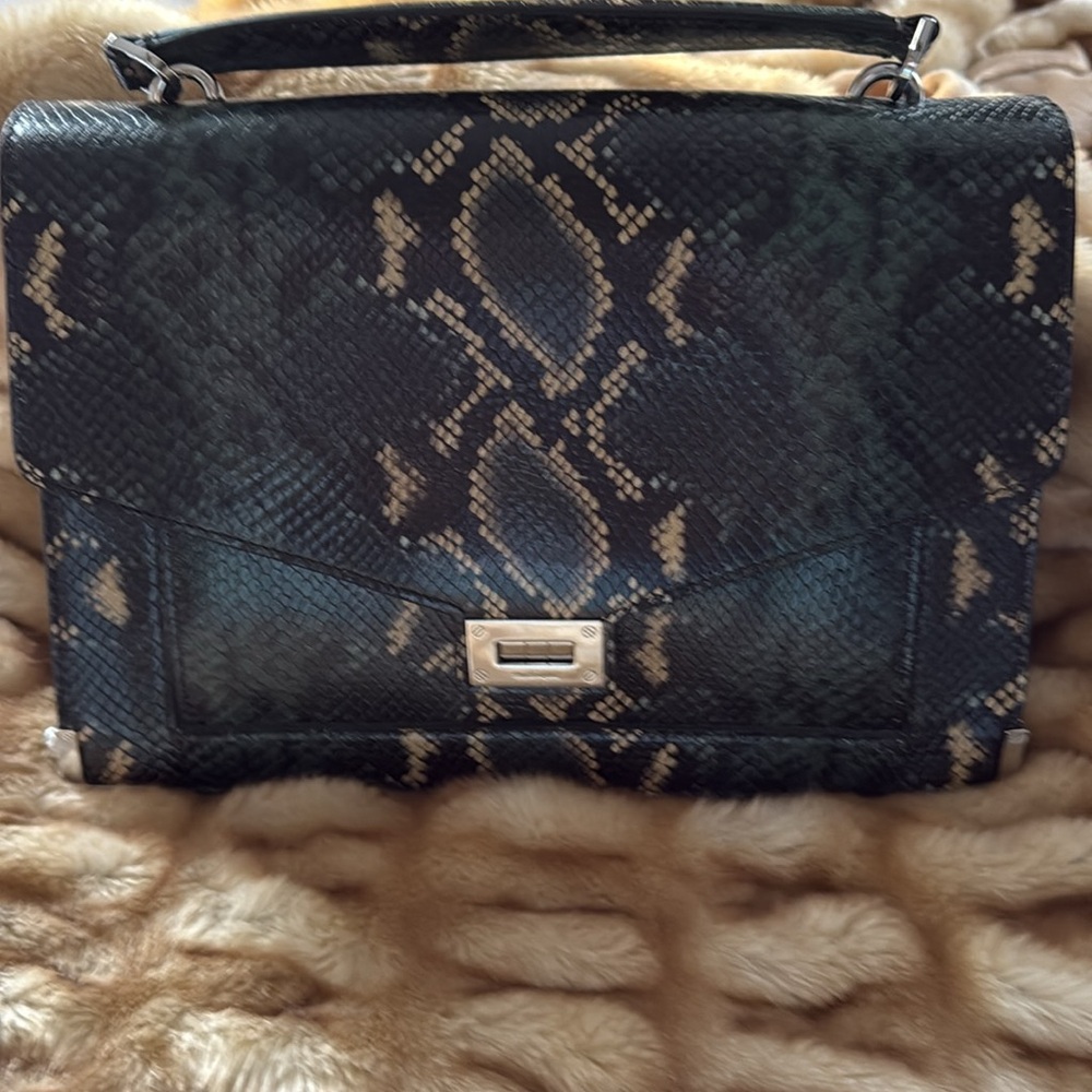 New Kooples Maxi GREEN AND BLACK PYTHON EMILY BAG - Picture 13 of 14